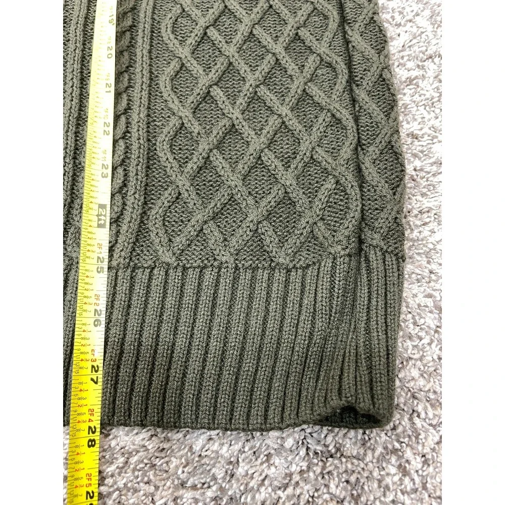 NWT Nike Cable‎ Knit Turtleneck Men's Small  Green Sweater FB7770 325 Swoosh NEW